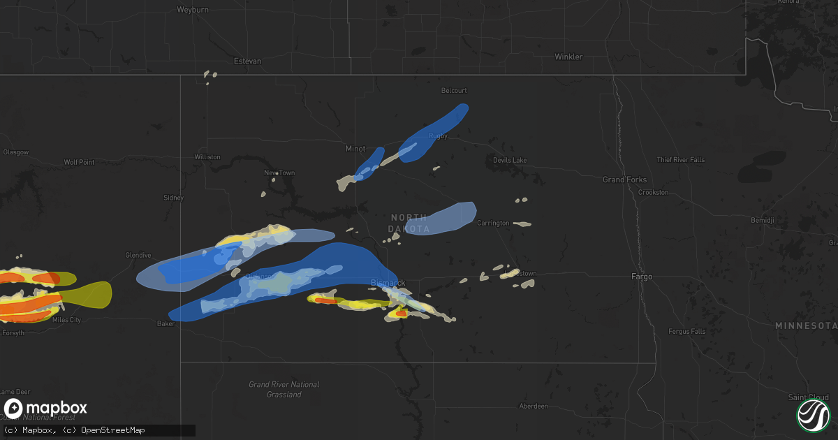 Hail Map in North Dakota on July 9 2022 HailTrace